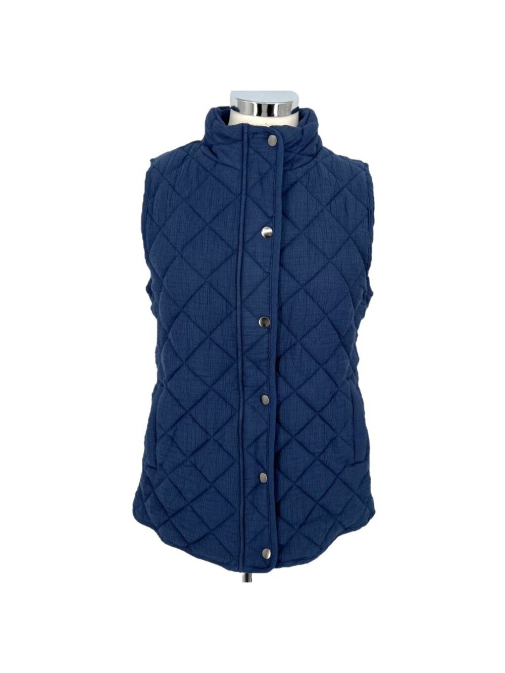 Market & Spruce Diamond Quilted Vest Navy Blue Size Small NWT Classic Preppy